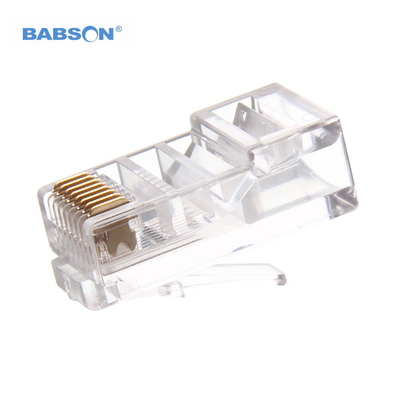 Super 5 type non-shielded RJ45 net wire crystal head 8P8C-1U gold plated (single)