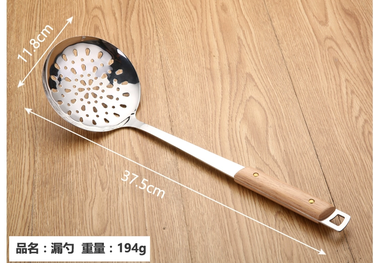 Spatula đặt xẻng nấu ăn muỗng muỗng colander đầy đủ bộ dụng cụ nhà bếp bằng thép không gỉ ba mảnh - Phòng bếp