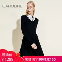 CAROLINE / Carolyn 2018 Mùa đông mới Bảng điều khiển ren dài tay áo dài ECR8DD15 shop váy đẹp