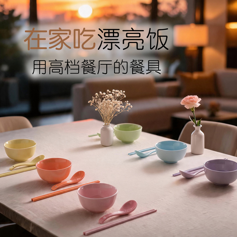 Family Meal-Sharing Tableware Set, Divided into 6 Individual Sets for a Family of Four, with Separate Bowls for Each Person, for Table Setting Family Meal-Sharing Tableware Set, Divided into 6 Individual Sets for a Family of Four, with Separate Bowls for Each Person, for Table Setting