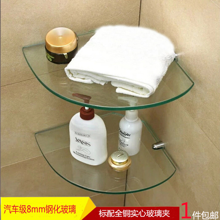 Shower room 8mm tempered glass shelves Shelf Bathroom Bath for Bath Accessories MAKEUP ROOM CORNER LAMINATE