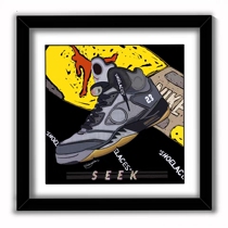 Muzi Li sneakers custom Aj5 black cicada wing sneakers illustration Ts joint barb hanging picture AF1xGD decorative painting