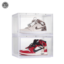 Muzi Li hot selling acrylic side open shoe box storage box transparent sneakers aj anti-oxidation shoe wall shoe cabinet display