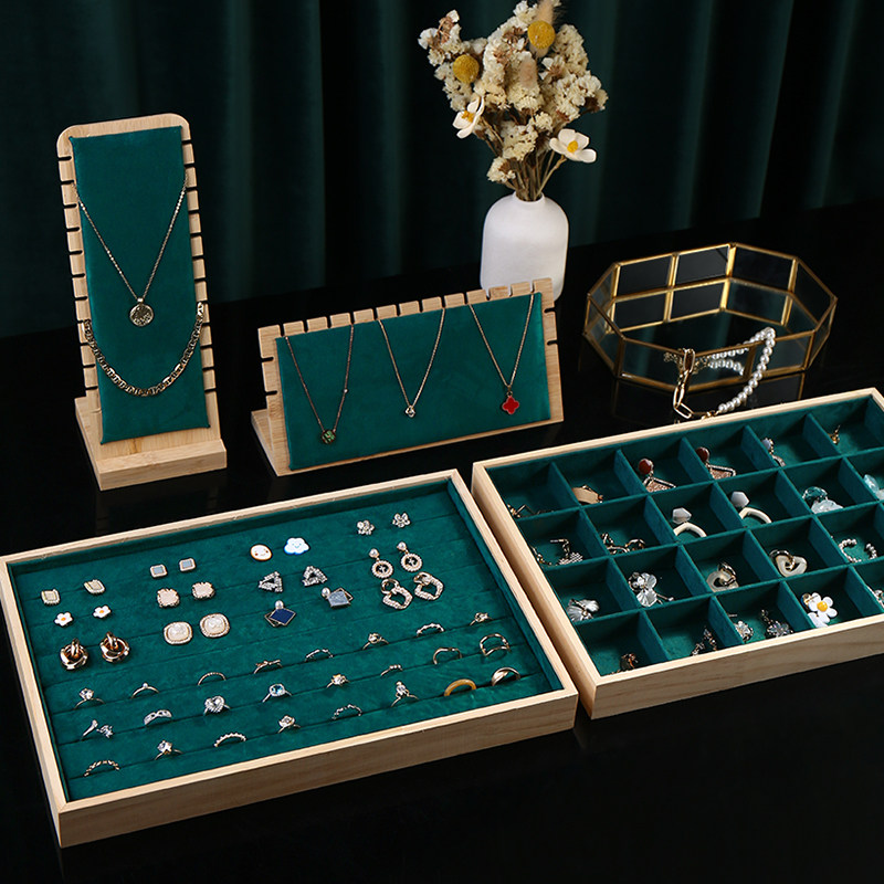 Jewellery Showcase suede Rings Ear-ear Ear Accessories Containing home Necklace Rack Earrings Shelf SHELF STAND SHOW