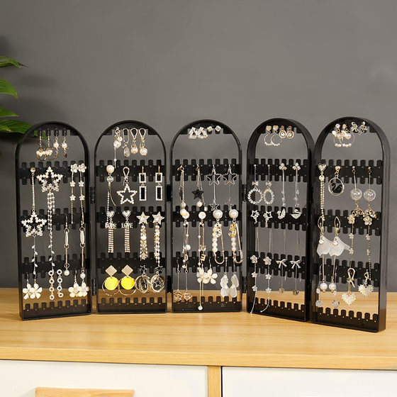 Earring display stand creative screen jewelry rack jewelry hanging rack dust-proof earrings ear clip earring storage rack