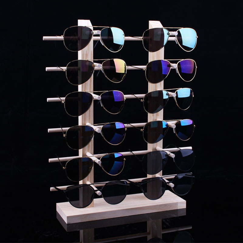 Imported pine wood glasses display stand original wooden sun glasses display myopia bracket eye frame