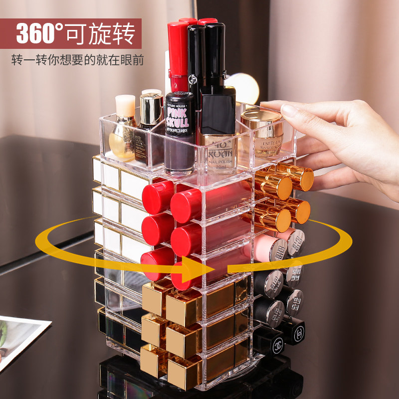 Swivel Lip Red Containing Box Large Capacity 53 G Dust Resistant Transparent Multi plastic Desktop Vertical lipstick Show Sub