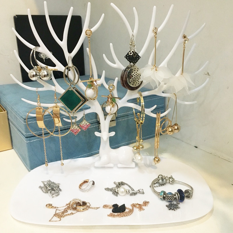 Creative Little Deer Corner Tree-shaped Ornament Jewellery Containing Box Earrings Bracelet Necklace Handmade Ear Needle 