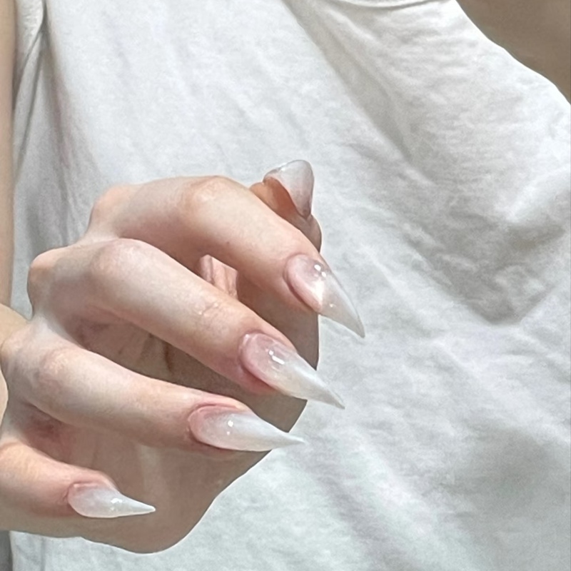 Rc Handmade Finished Product Wearable Nail Art Long Dragon Claw Nails Animal Nails Cat Claws Milky White Translucent White Rc Handmade Finished Product Wearable Nail Art Long Dragon Claw Nails Animal Nails Cat Claws Milky White Translucent White