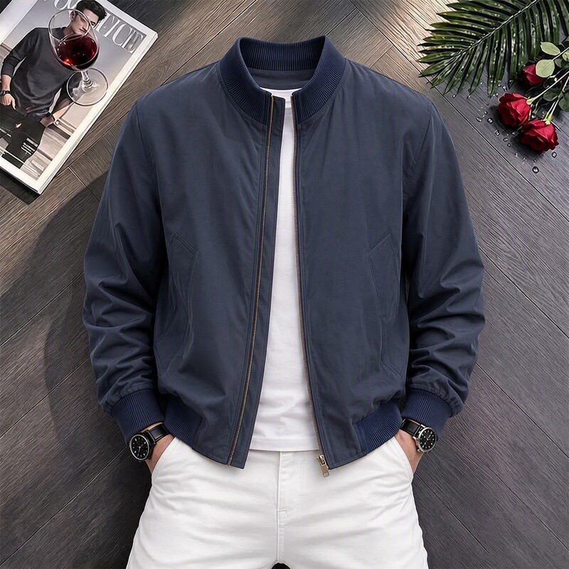 High-End Short Stand-Collar Jacket for Men, Spring and Autumn 2026 New American Style Coat, Men's Cool Baseball Jacket Top High-End Short Stand-Collar Jacket for Men, Spring and Autumn 2026 New American Style Coat, Men's Cool Baseball Jacket Top