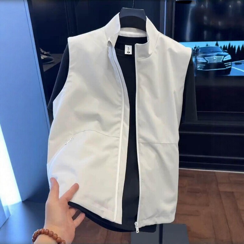 High-End Stand-Collar Vest Jacket for Men, Autumn 2026 New Style, Cool and Stylish Sleeveless Casual Jacket for Men High-End Stand-Collar Vest Jacket for Men, Autumn 2026 New Style, Cool and Stylish Sleeveless Casual Jacket for Men