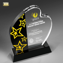 Black Upscale Creative Crystal Trophy Custom Medal Set for the pentagram Childrens Student Trophy Bank Business