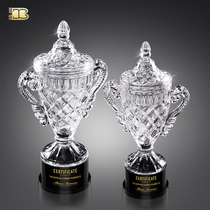 Creative crystal trophy custom large Championship trophy basketball game football badminton table tennis custom lettering