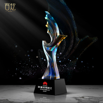 Creative wings flying high-end glazed trophy custom crystal medals custom-made Annual Awards gift commemorations