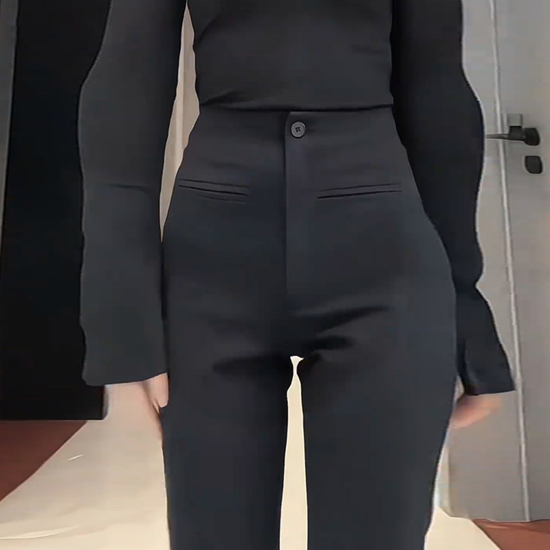 Black High-End Flared Suit Pants for Women, 2026 Summer New Style, High-Waisted, Slimming, Stretchy, Fitted Bootcut Pants