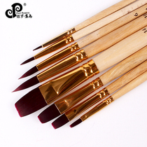Paul beginner gouache paint brush set watercolor painting pen pen Art student special flat nylon round head
