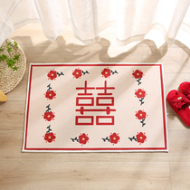 FOMODAY Little fresh suede Wedding Carpet Entrance Doormat Floor Mat Creative Bedroom Wedding Wedding House Arrangement