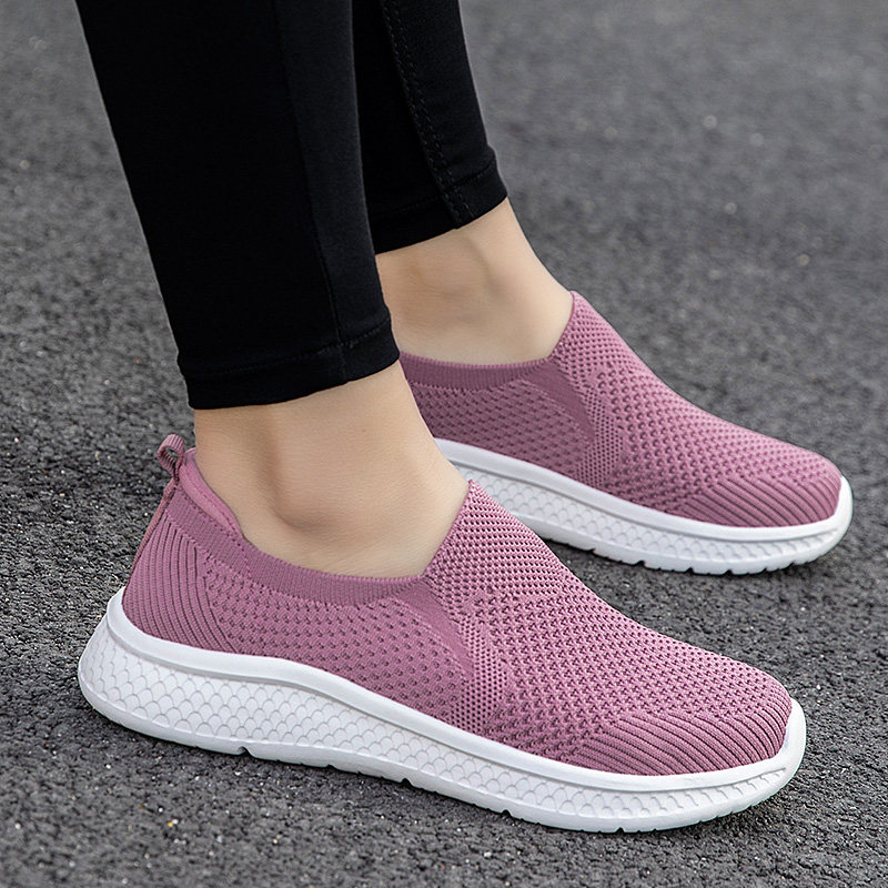 Foot Force Bodybuilding Walking Shoes Seniors Shoes Women Spring Autumn Non-slip Soft Bottom Mother Shoes Mid age One foot pedal light walking shoes