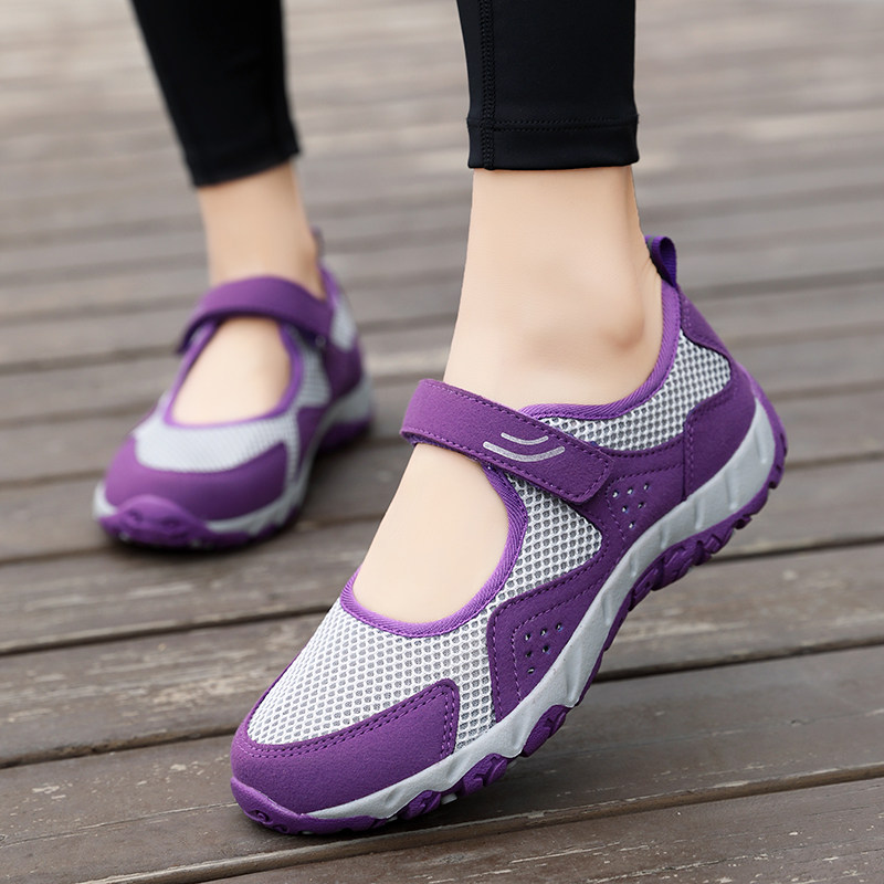 Foot Strength Seniors Shoes Women Comfort Soft Bottom Mom Shoes Light Mesh Face Sports Old Age Bodybuilding Shoes Spring Summer Money