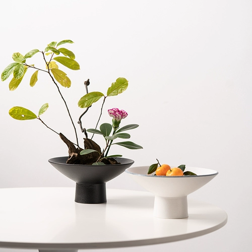 Цветочная посуда дзен Японская меч -меча гора цветочный вставка маленький дом Hiroshi Hall Dou Dou Black Overse китайский водный тарелка