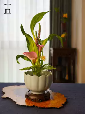 Lotus Bowl Chinese-style Japanese Zen Flower Dao Jianshan Flower Arranger Flower Arranger Flower Utensils Xiaoyuan Flower Art Soft Space