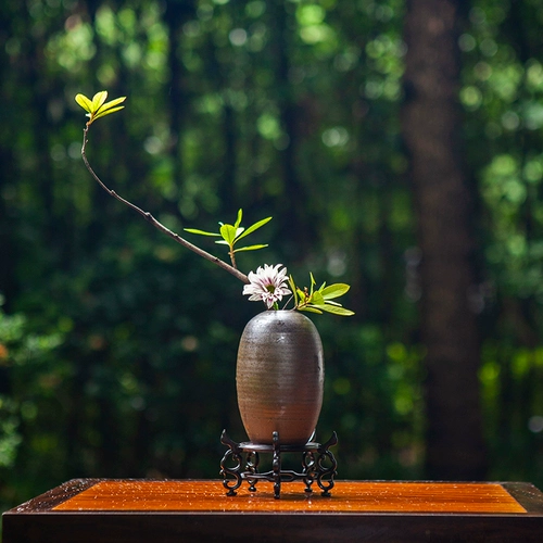 Маленькие вазы, высушенная цветочная керамическая цветочная посуда, гидропонная, тонкая рта в стиле китайского стиля японская цветочная посуда