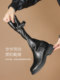 Long boots for women 2025 autumn new style soft soles with skirts retro Maillard Knight boots versatile western high boots