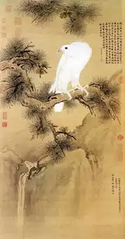 One ink Wenfang Erxuanshe's replica Qing Lang Shining: White Eagle Figure hanging shaft Erxuanshe original mounting