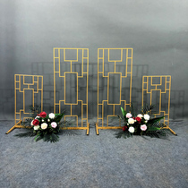 New Chinese Wedding Wedding Props Iron Art Screen Carved Hollowed-out Backdrop for Festive Doors Large Stage Decoration Pendulum