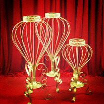 New Wedding Props Golden Main Table Flower Shelf Floral Floral Art Shelf Vase Furnishing Floral Road Leading Decoration