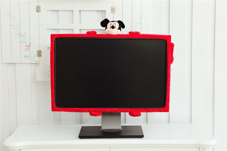 Phim hoạt hình dễ thương máy tính để bàn máy tính bìa bảo vệ bìa LCD màn hình màn hình trang trí bụi che vải sang trọng
