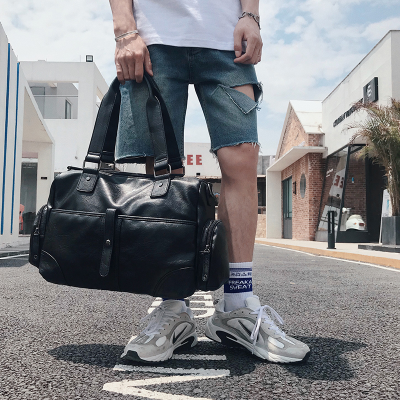 Real Leather Trendy New Men's Bag Large Capacity Casual Outdoor Handbag Computer File Bag Hand Travel Bag Tide