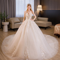 Main Wedding Dress 2021 New Bridal Tropes for pregnant women Covered Belly Dresses Big Trailing Fluffy Skirts retro minimis