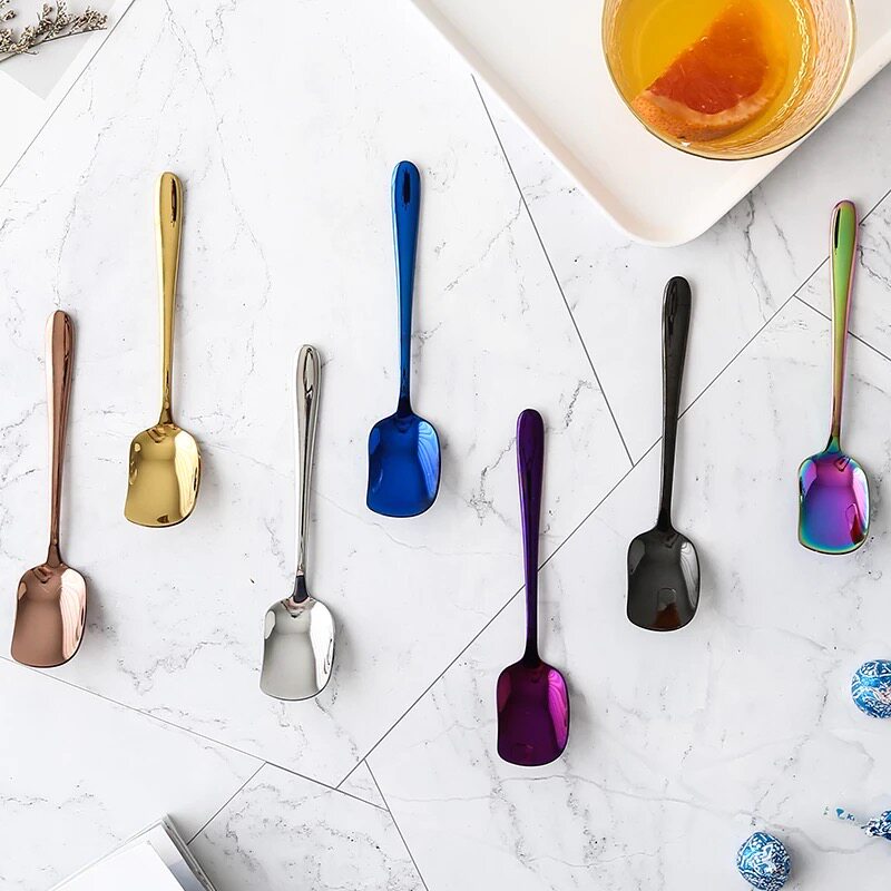 Cake Spoon 304 Stainless Steel Sweet spoon Ice cream Yoghurt Pudding Ice Cream Small Spoon Creative Personality Tablespoon