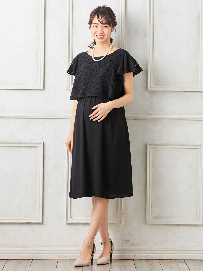Japan Foreign Trade Summer Pregnancy Woman Dress Postnatal Lace Short Sleeve Laced Breast-feeding Dress