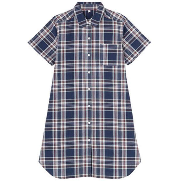 Japan Foreign Trade Original Single Gestation Woman Dress Summer Full Cotton Yangliu Short Sleeve Middle Long Version Laced Shirt OL Work Clothes