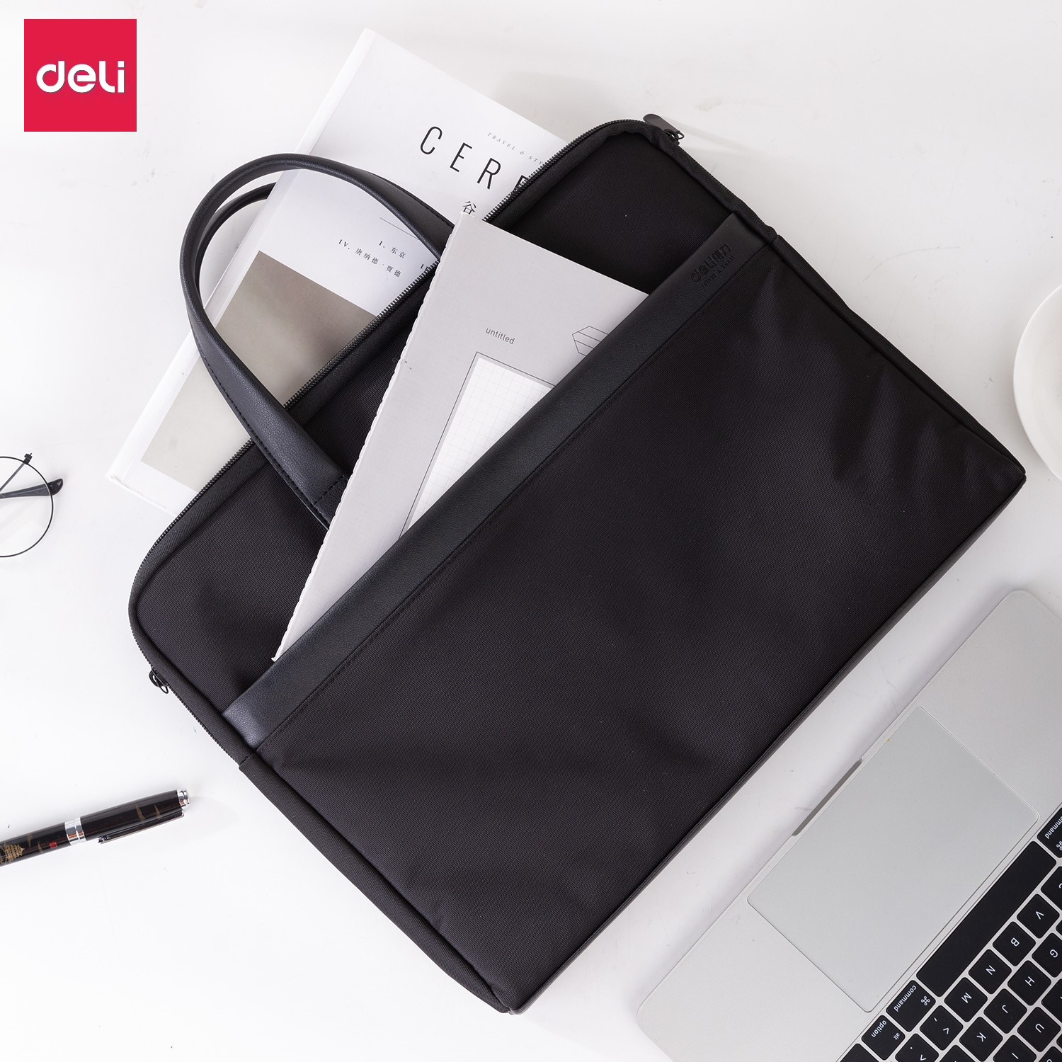 Custom printed logo powerful 63751 briefcase computer bag portable document bag information storage bag office business