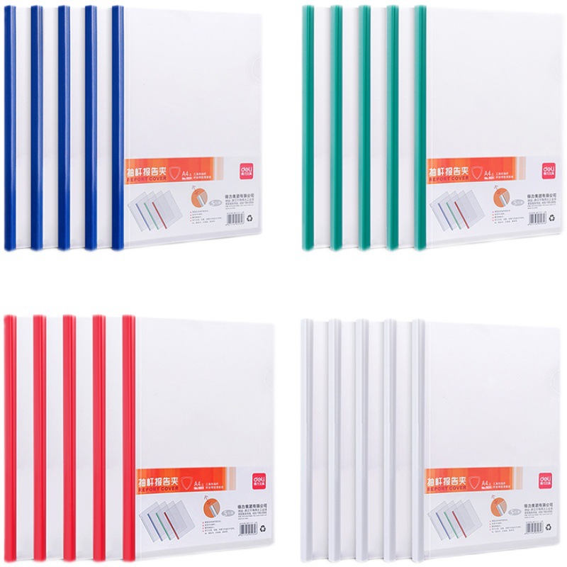 (5 packs) Powerful pull rod clip 5531 folder data folder test paper file pull rod clip transparent clip 10cm