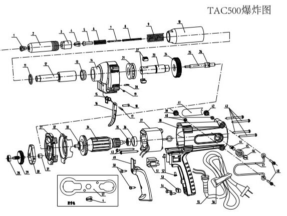 Shanghai Tebefu Electric Rivet Gun Electric Rivet Gun Nail Gun Core-pulling Rivet Gun TAC-500 Accessories