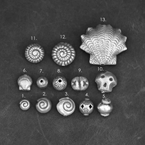 A selfie) by the Thai Handmade Silver Pure Silver DIY Accessories Printed Round Pearl Skull Skull sepal beads GJ01