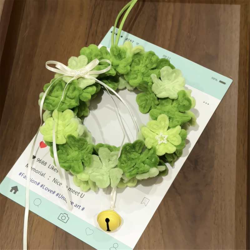 Handmade Twist Stick Four-Leaf Clover Pendant DIY Material Kit, Floral Wreath, Gift for Girlfriend or Best Friend, Handmade Gift Handmade Twist Stick Four-Leaf Clover Pendant DIY Material Kit, Floral Wreath, Gift for Girlfriend or Best Friend, Handmade Gift