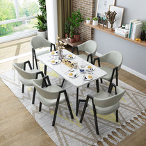 Negotiate table and chair combination simple reception reception area office solid wood rectangular sales department store clothing nail shop