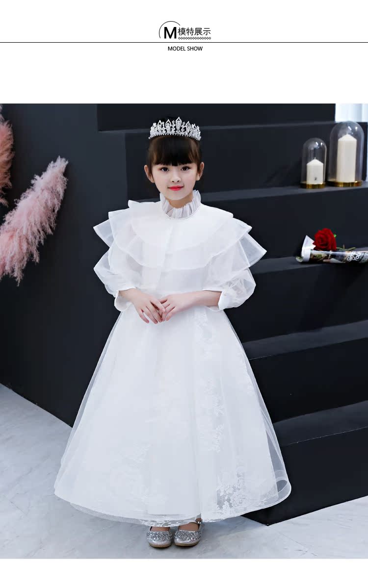 Váy cưới cho bé gái, trẻ lớn, chủ nhà trẻ em, váy dạ hội, váy công chúa, sàn catwalk, trang phục piano, mùa thu đông vest trẻ em