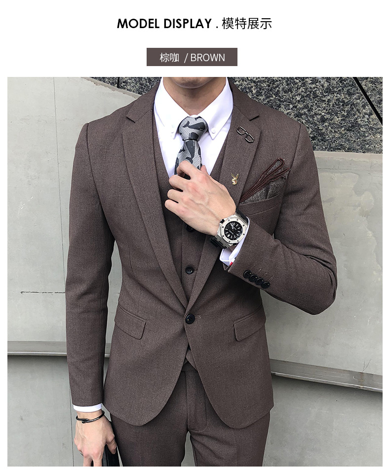 Playboy phù hợp với nam thanh niên đẹp trai tự tu luyện chú rể phù rể váy cưới đêm phù hợp với bộ đồ ba mảnh áo vest dạ nam