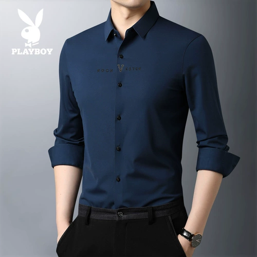 Playboy, черная рубашка для отдыха, осенняя, в корейском стиле