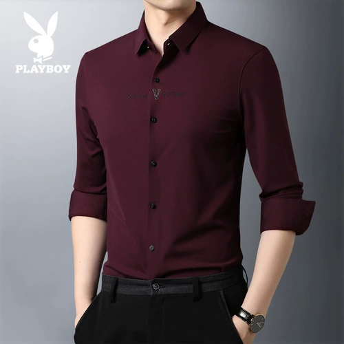 Playboy, черная рубашка для отдыха, осенняя, в корейском стиле