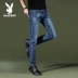 Playboy Light Color Tide Jeans Jeans Quần nam mùa thu Quần thẳng Nam Quần dài kinh doanh Quần thun nam - Quần jean