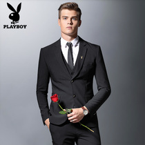 Playboy suit men suit Korean version trend slim business casual suit mens groom wedding dress