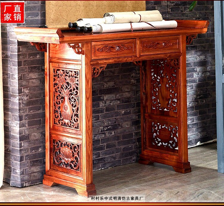 Red Flowers Pear Chicken Wings Sour branches Chinese solid wood Imitation Ancient Classic 2 II Drawn Fighting Vase strips case for table incense case in table Footai