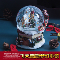 Flying Elk Music Box Dream Music Box Christmas Town Crystal Ball Send Children Girls Girlfriends Christmas Gifts